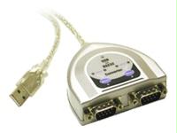 C2g 2ft Usb To 2-port Db9 Serial Adapter Cable