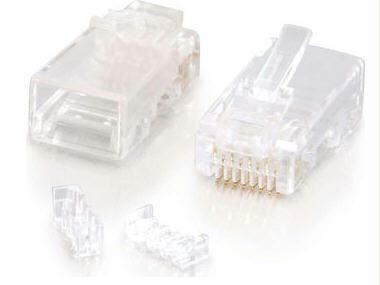 C2g Rj45 Cat5e Modular Plug (with Load Bar) For Round Solid/stranded Cable - 25pk