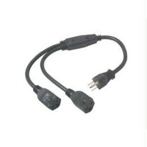 C2g 18in 16 Awg 1-to-2 Power Cord Splitter (1 Nema 5-15p To 2 Nema 5-15r) (taa Compl