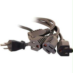 C2g 18in 16 Awg 1-to-4 Power Cord Splitter (1 Nema 5-15p To 4 Nema 5-15r) (taa Compl