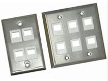 C2g 2-port Single Gang Multimedia Keystone Wall Plate - Stainless Steel