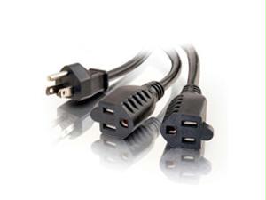 C2g 3ft 16 Awg 1-to-2 Power Cord Splitter (1 Nema 5-15p To 2 Nema 5-15r)