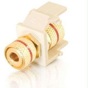 C2g Snap-in Red Banana Jack F/f Keystone Insert Module - White