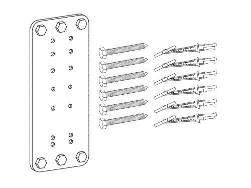 Ergotron Steel Stud Wall Mounting Kit.fastener Kit And Wall Plate That Securely