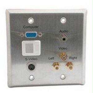 C2g Double Gang Hd15 Vga + 3.5mm + S-video + Rca Audio/video + Keystone Wall Plate -