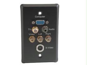 C2g Single Gang Hd15 Vga + F-type + 3.5mm + S-video + Rca Audio/video Wall Plate - B