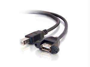 C2g 2ft Panel-mount Usb 2.0 A Female To B Male Cable