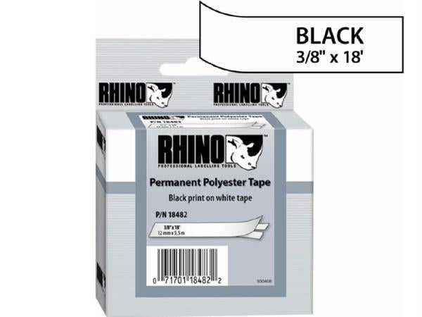 Dymo Rhino 3/8 White Permanent Poly Labels