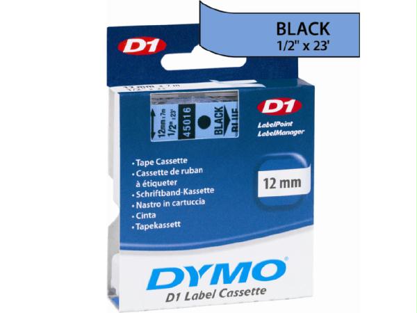 Dymo Black Print/ Blue Tape, 1/2 X 23