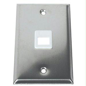 C2g 1-port Single Gang Multimedia Keystone Wall Plate - Stainless Steel