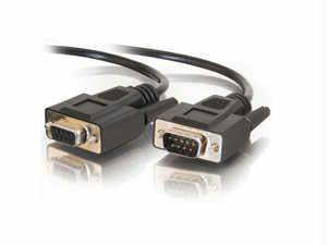 C2g 1ft Db9 M/f Serial Rs232 Extension Cable - Black