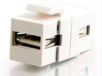 C2g Snap-in Usb A/a Female Keystone Insert Module - White (taa Compliant)