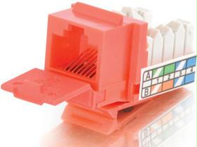 Legrand 90anddeg; Cat5e Rj45 Utp Keystone Jack - Red