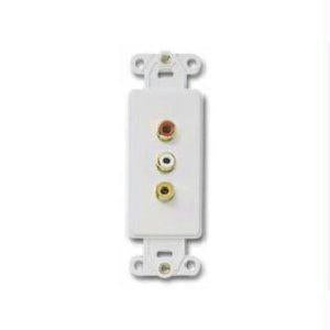 C2g Decorative Gold Triple Rca Multimedia Insert - Ivory