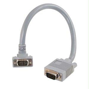 C2g 1ft Premium Shielded Hd15 Sxga M/m Monitor Cable With 90anddeg; Upward-angled Ma