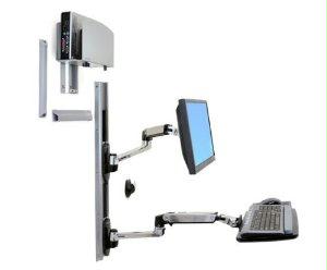 Ergotron Lx Wall Mount System With Medium Silver Cpu Holder.accommodates An Lcd,