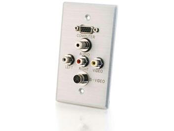 C2g Sg Hd15 3.5mm A/v Wall Plate  Aluminum