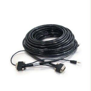 C2g 75ft Plenum-rated Hd15 Sxga + 3.5mm M/m Monitor Cable With Rounded Low Profile C