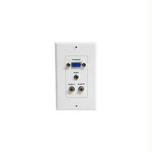 Startech Vga Wall Plate W/ 3.5mm & Rca-white