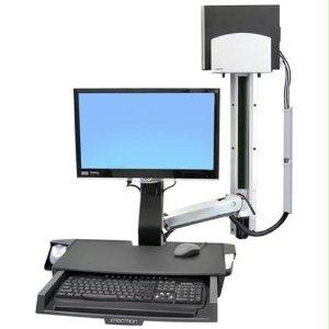 Ergotron Styleview Sit-stand Combo System With Worksurface And Medium Silver Cpu