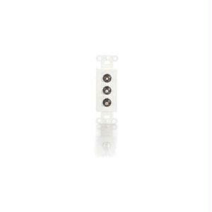 C2g Decora 3rca Passthru White Wall Plate