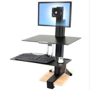 Ergotron Workfit-s,single Ld With Worksurface+ (black).convert Any Surface Into