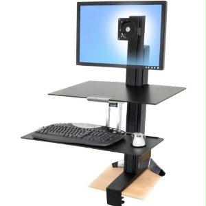 Ergotron Workfit-s,single Hd With Worksurface+ (black).convert Any Surface Into