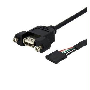 Startech 3 Ft Panel Mount Usb Cable - Usb A To Motherboard Header Cable F/f