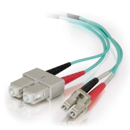 Legrand 2m Lc-sc 50/125 Om4 Duplex Multimode Pvc Fiber Optic Cable - Aqua