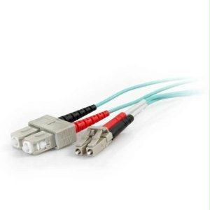 Legrand 3m Lc-sc 50/125 Om4 Duplex Multimode Pvc Fiber Optic Cable - Aqua