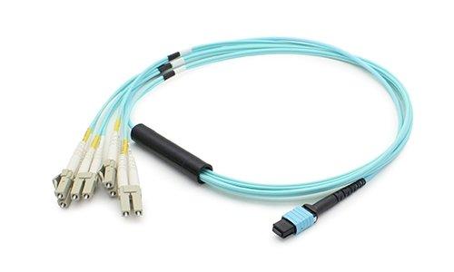 Add-on This Is A 1m Mpo (female) To 8xlc (male) 8-strand Aqua Riser-rated Fiber Fanout