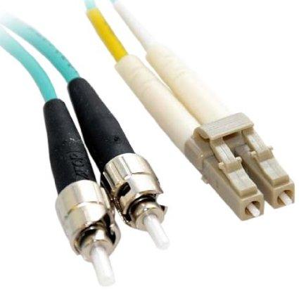 Add-on This Is A 3m Lc (male) To St (male) Aqua Duplex Riser-rated Fiber Patch Cable. A