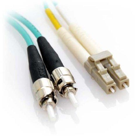 Add-on This Is A 5m Lc (male) To St (male) Aqua Duplex Riser-rated Fiber Patch Cable. A