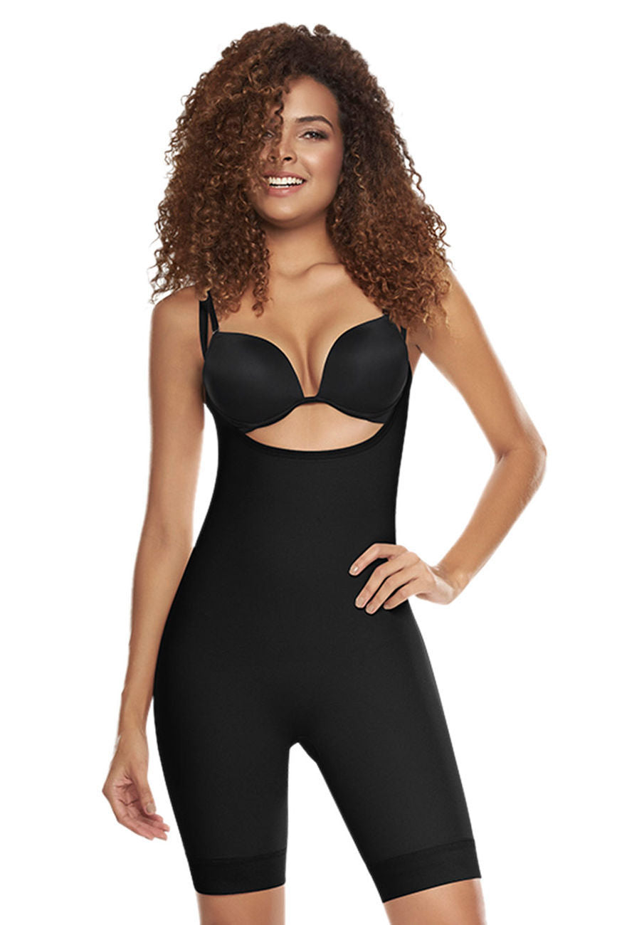 Slimmer & Firm Control Open-Bust Bodysuit with Removable Pads