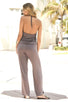 Elastic Dropped Waistline Jumpsuit