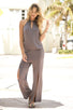 Elastic Dropped Waistline Jumpsuit