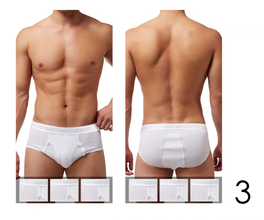 Cotton 3PK Fly-Front Briefs