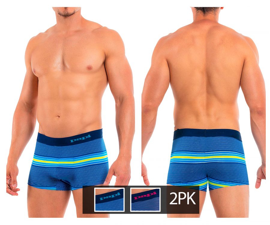 2PK Beachside Stripes Brazilian Trunks