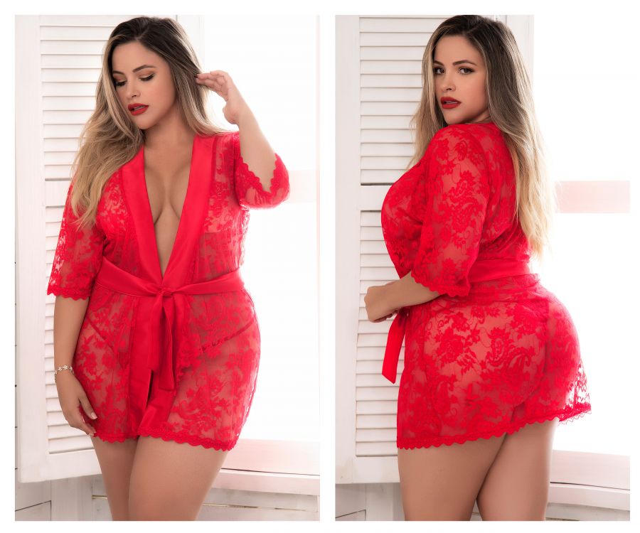 Lace Robe with Matching G-String