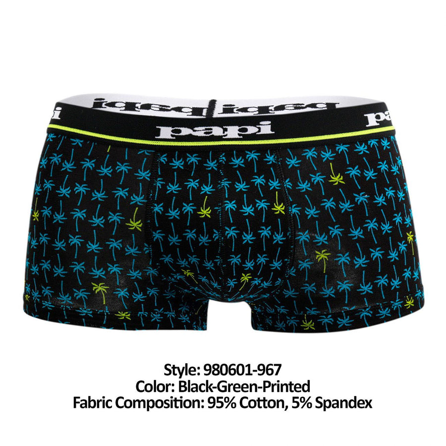 3PK Palm Print and Solid Brazilian Trunks