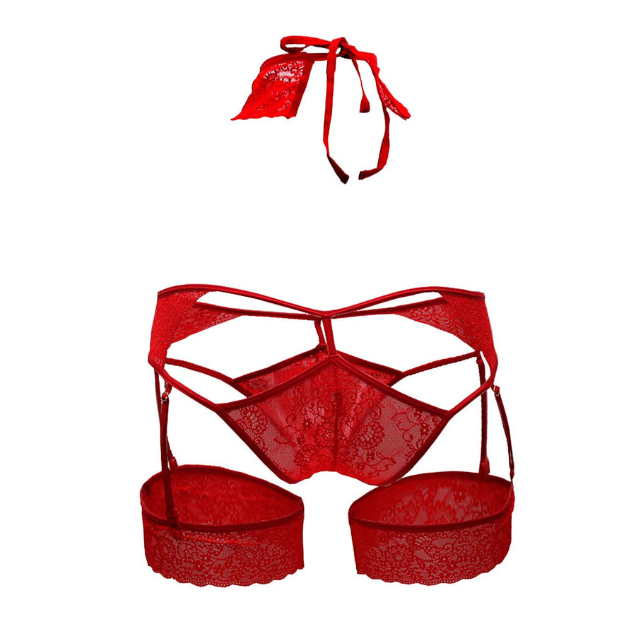 Blindfold Choker Garter Briefs