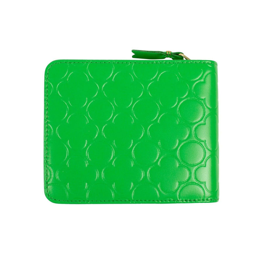 Leather Clover Cardholder Zip Around Wallet - Green