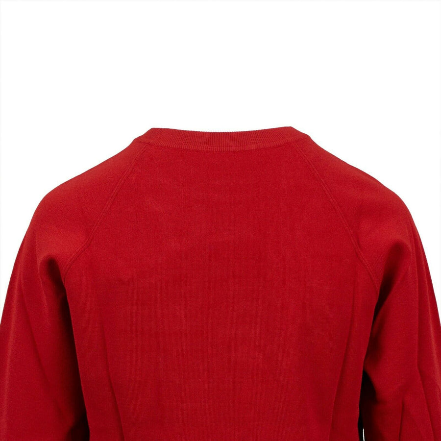 Flare Back Crew Sweater Top - Red