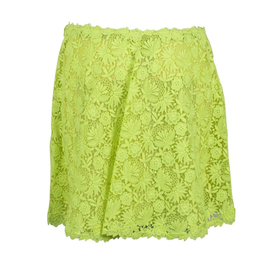 Floral Embroidered Skirt - Neon Yellow