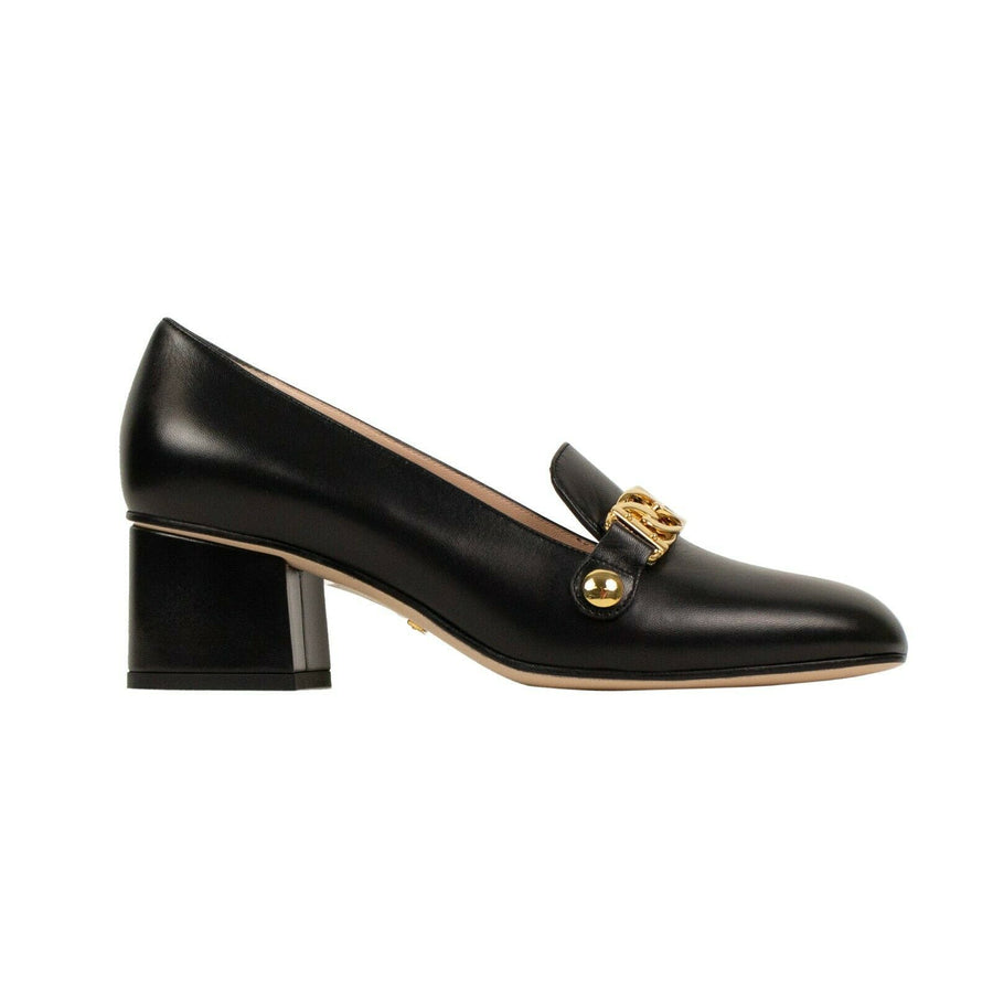 Women's Gucci Sylvie Leather Web Chain Pumps - Black