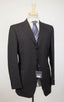 Drop 6 Striped Wool 3 Button Suit - Gray / Orange