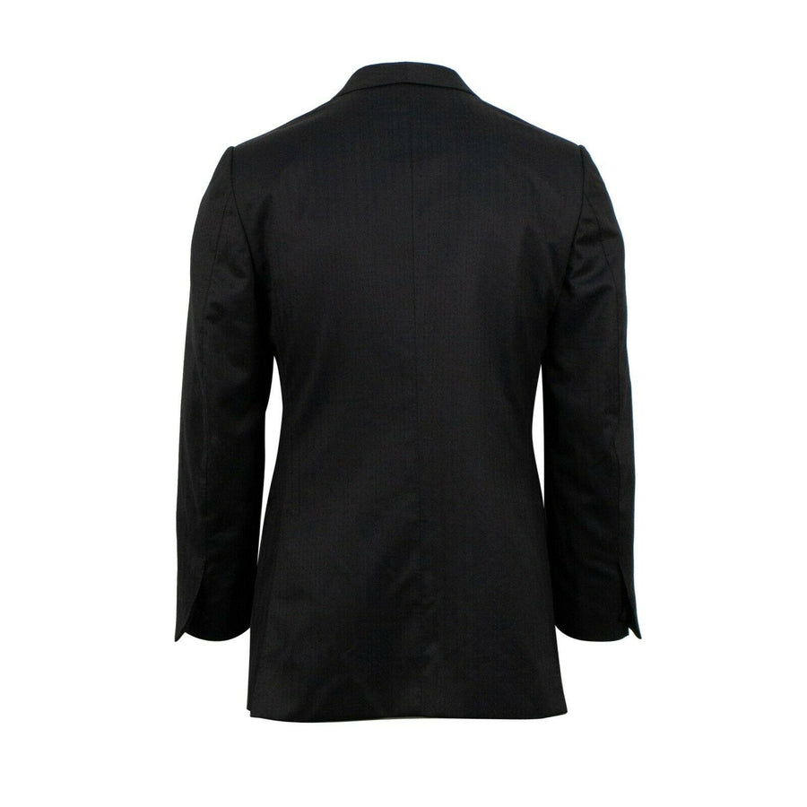 Wool One Button Tuxedo - Black