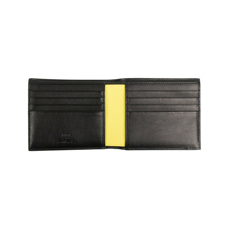 Dior x Kaws Bee Leather Bi-Fold Wallet - Black