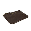 Leather Letter Embossed Wallet Pouch - Brown