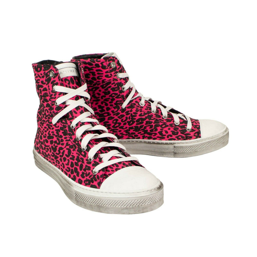 'Sunset' Pink/White Leopard Print Sneakers